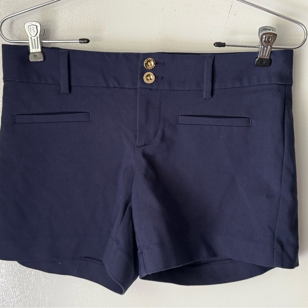 Lilly Pulitzer Navy Tailored Shorts with Gold Buttons